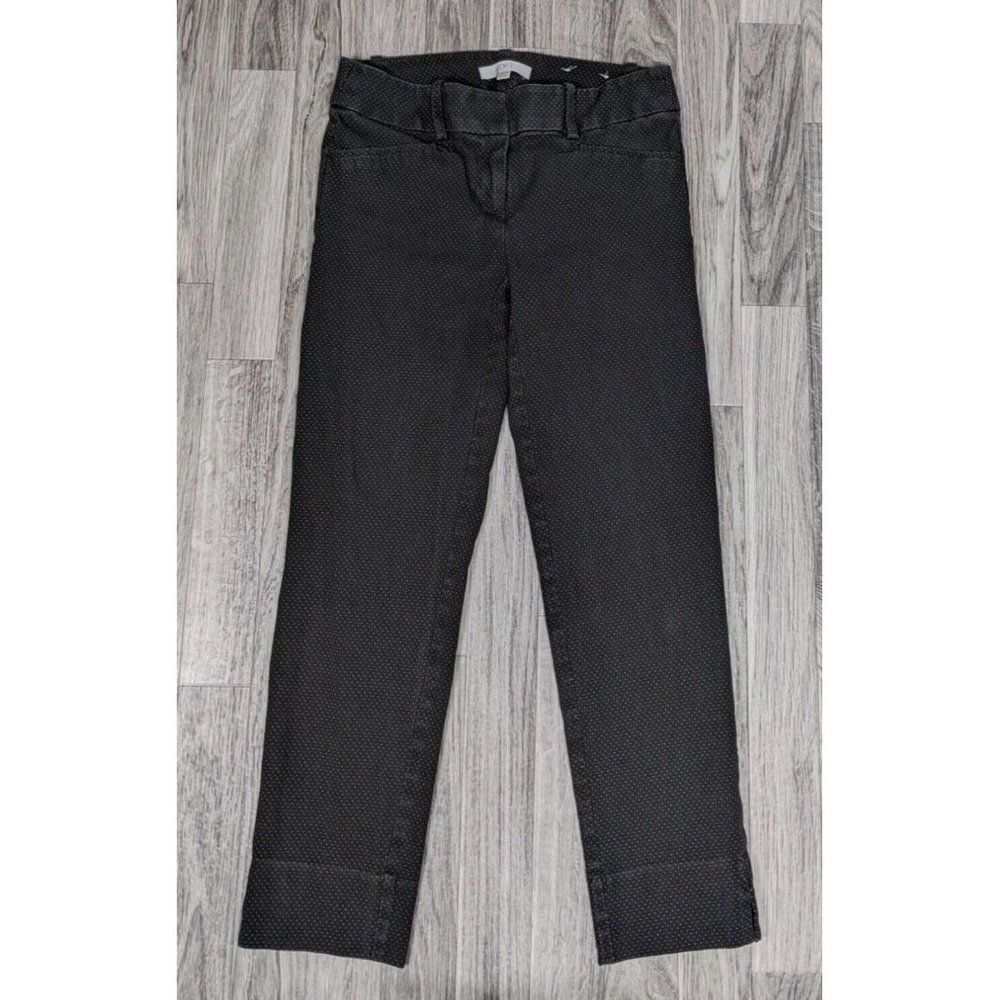 (3/$35) Loft Womens Size 00 Marisa Polka Dot Black White The Riviera Crop‎ Pants